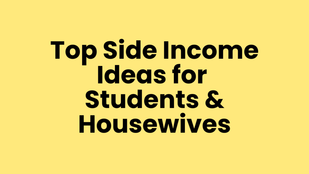 Top Side Income Ideas for Students, Housewives